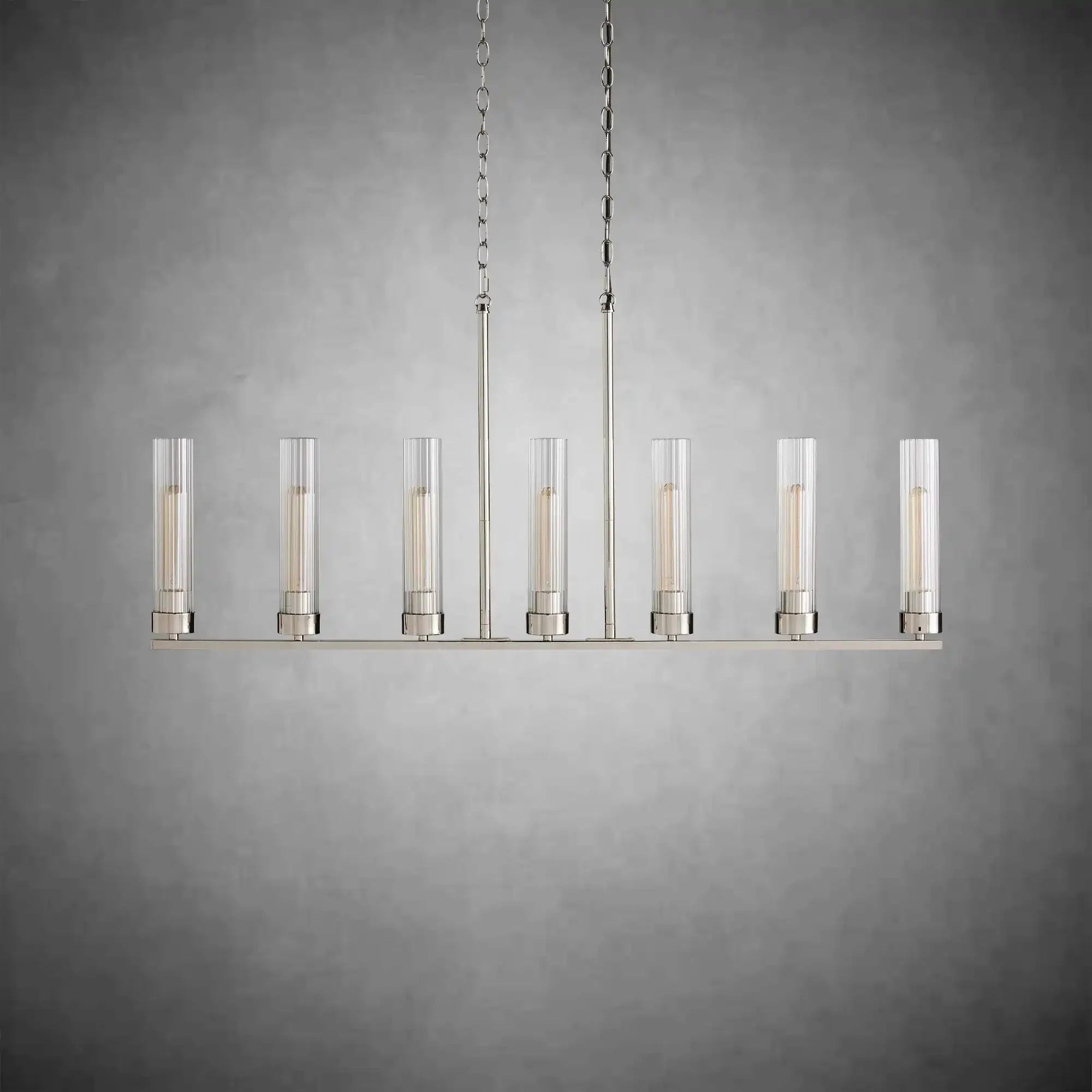 Andreas Glass Linear Chandelier Lighting - cyranlamps