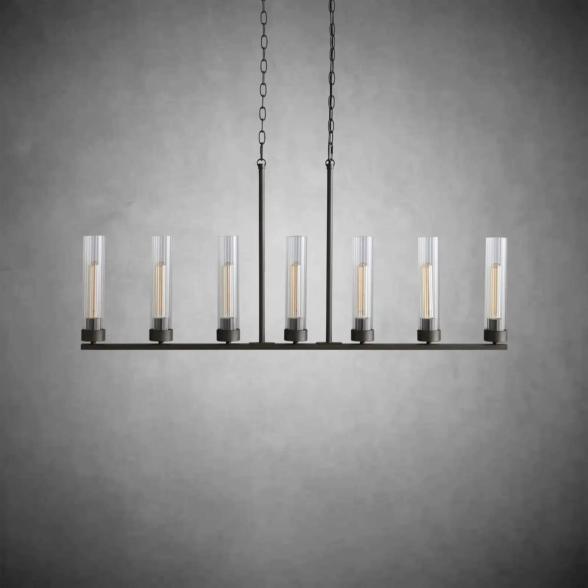 Andreas Glass Linear Chandelier Lighting - cyranlamps