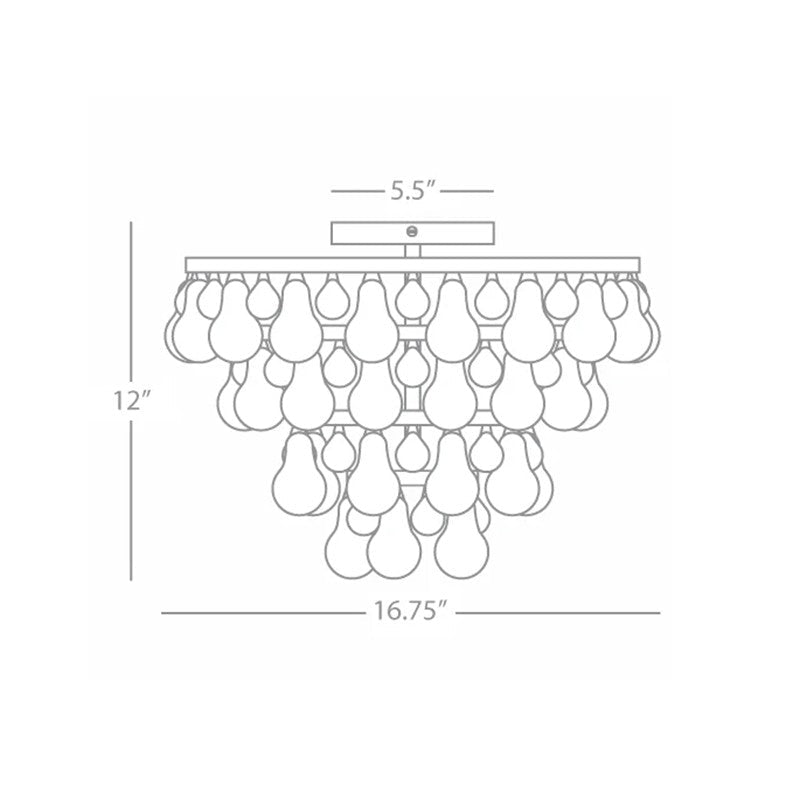 Anqeer Waterdrop Flushmount 17" - Cyran Lamps