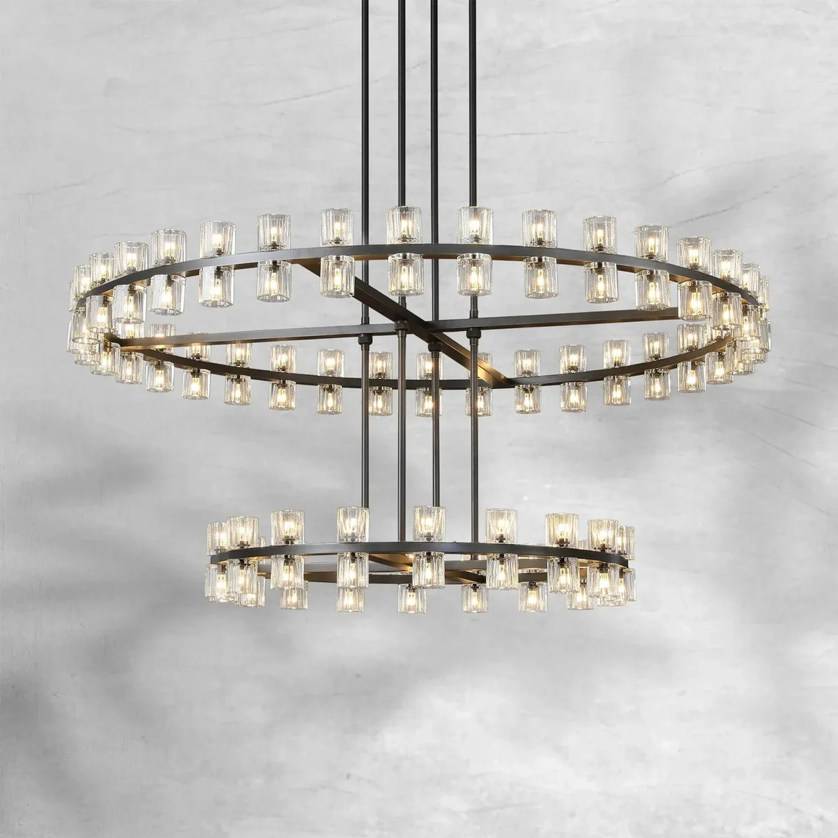 Arcachoe Round Two-tierd Wagon Wheel Chandelier - cyranlighting