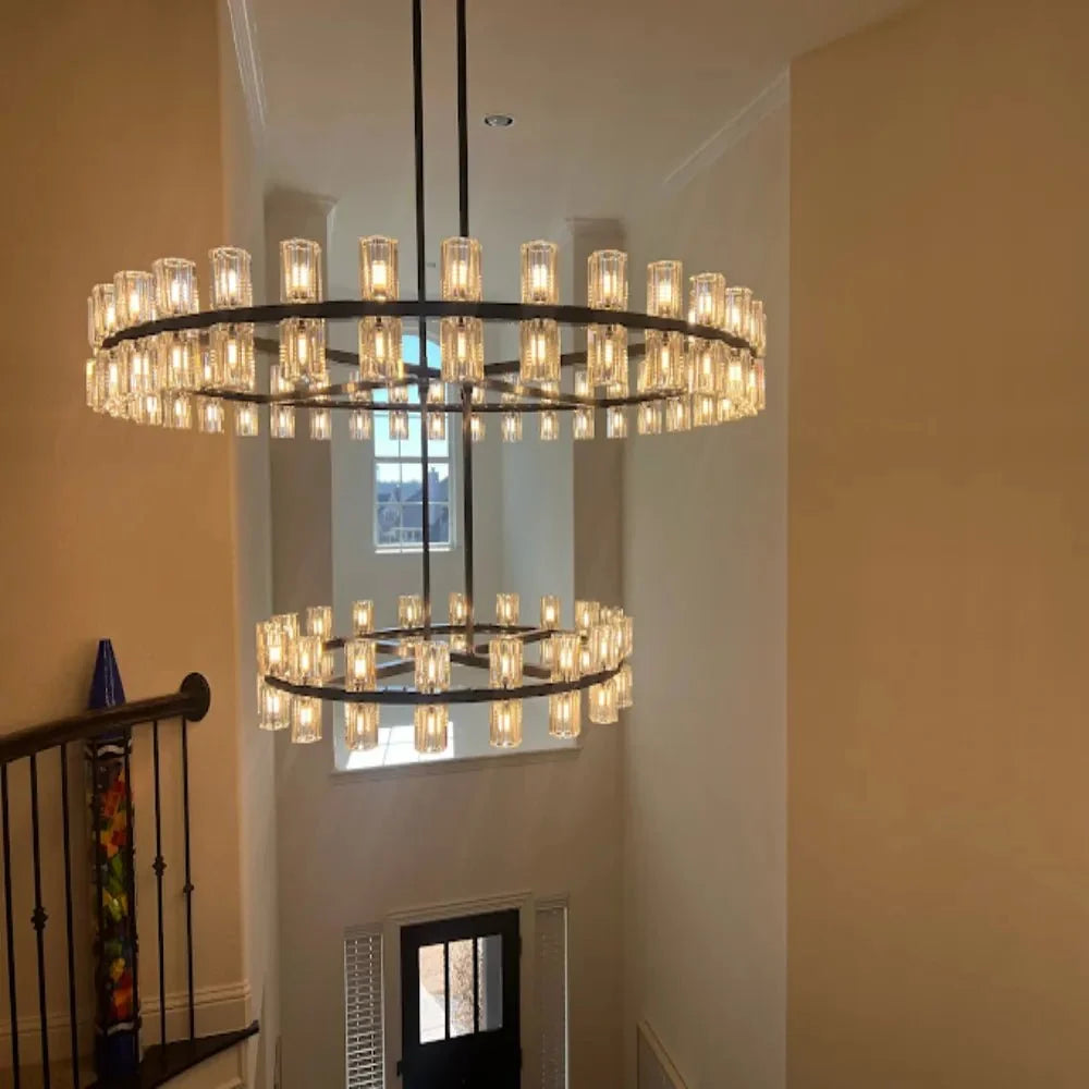 Arcachoe Round Two-tierd Wagon Wheel Chandelier - cyranlighting