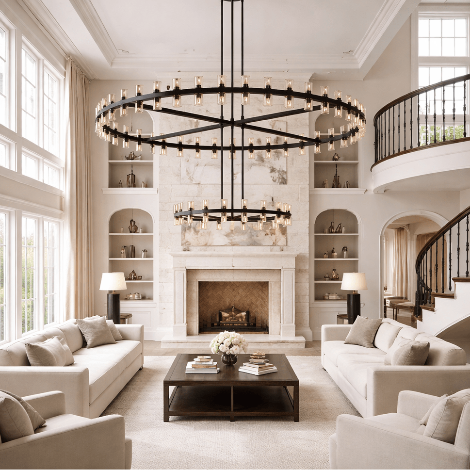 Arcachoe Round Two - tierd Wagon Wheel Chandelier - cyranlighting
