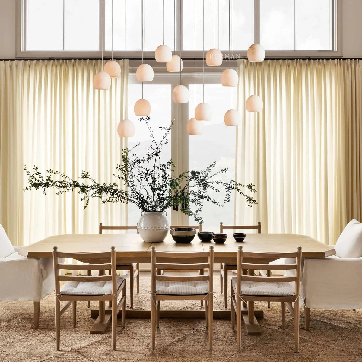 Arica Rectangular Chandelier - Cyran Lamps