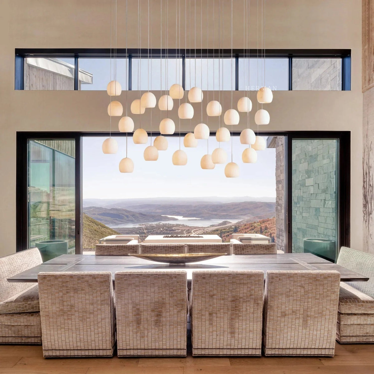 Arica Rectangular Chandelier - Cyran Lamps