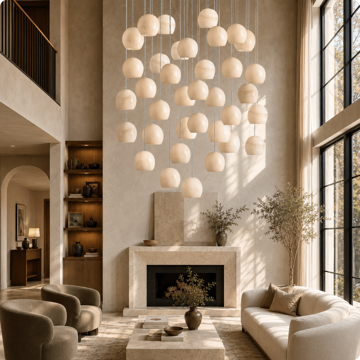 Arica Round Chandelier - Cyran Lamps