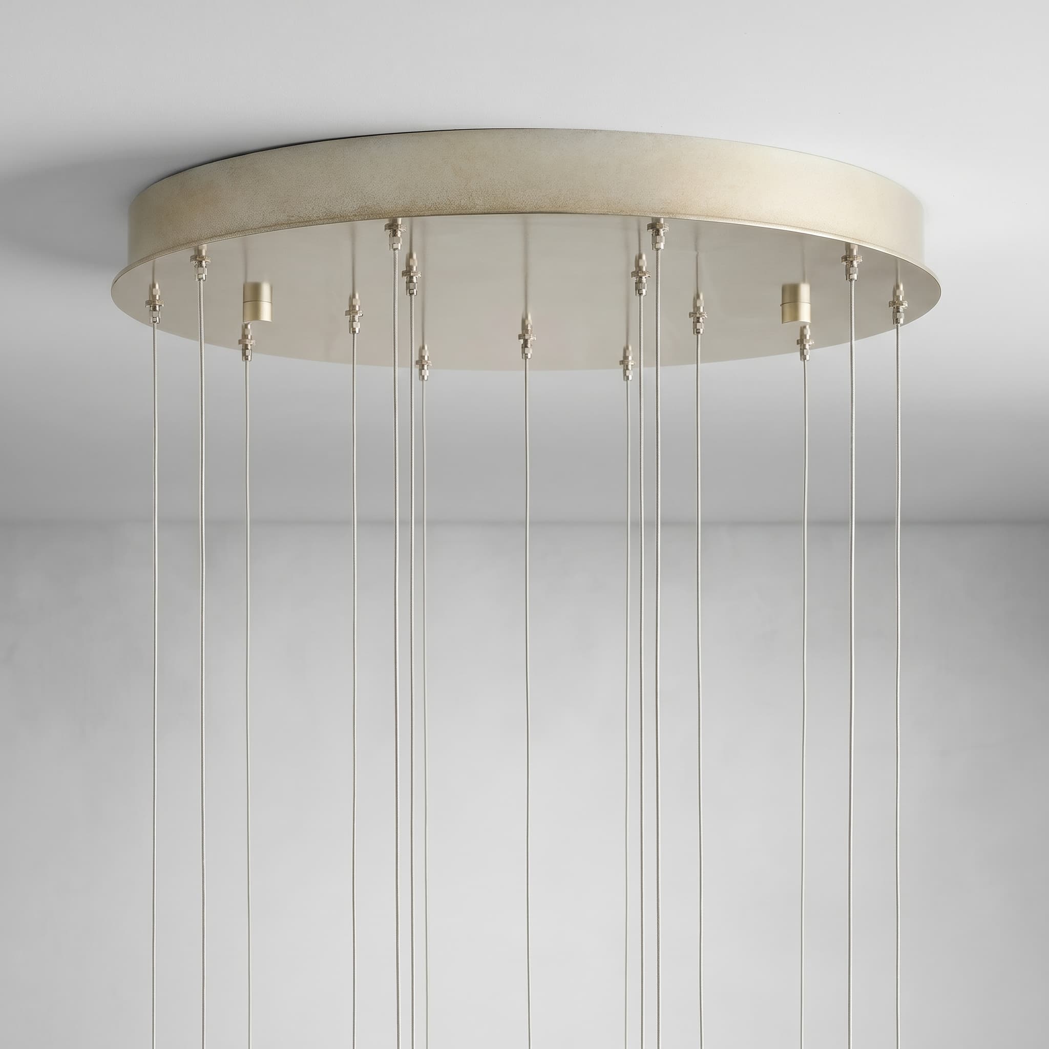 Arica Round Gold Chandelier with Natural Alabaster Stone Shades - cyranlamps