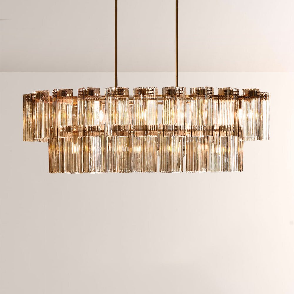 Art Glass Delsia Linear Chandelier - Cyran Lamps
