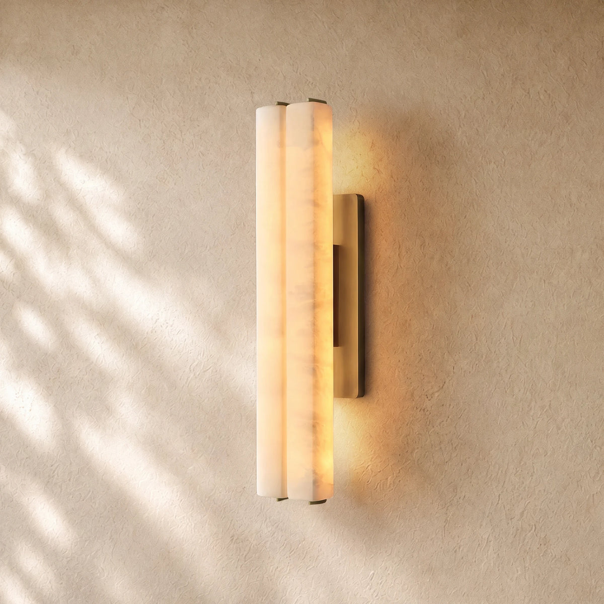 Audubom Alabaster Double Sconce