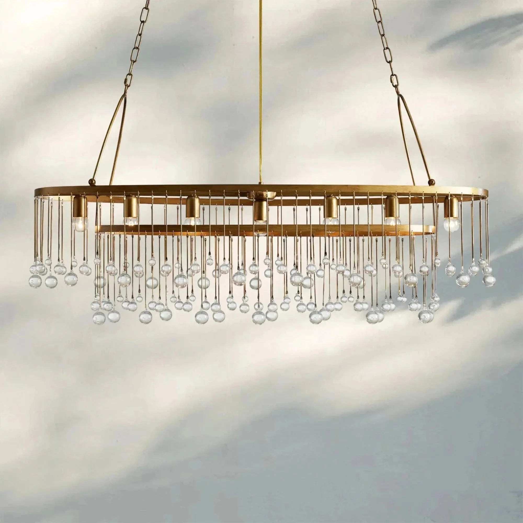 Aubrey 7 Light Oval Chandelier - cyranlamps