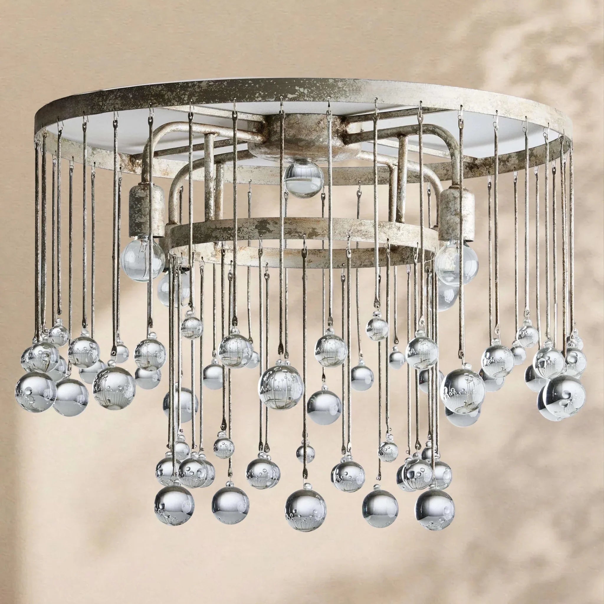 Aubrey Crystal Ball Flushmount Lamp - Cyran Lamps