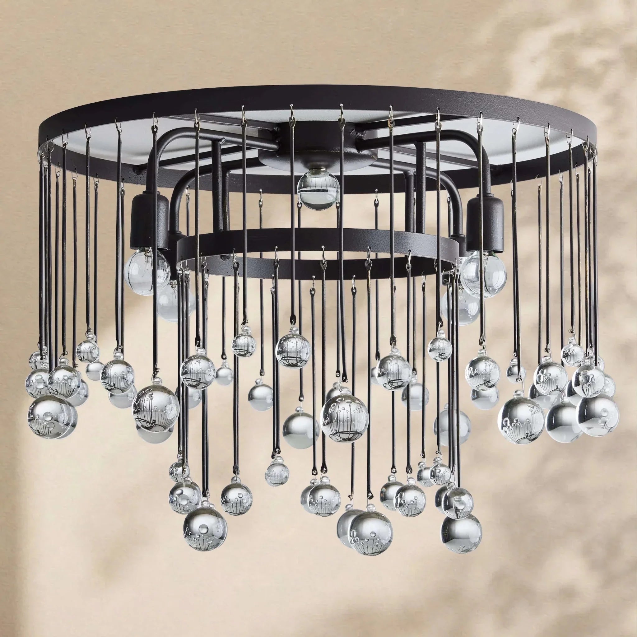 Aubrey Crystal Ball Flushmount Lamp - Cyran Lamps