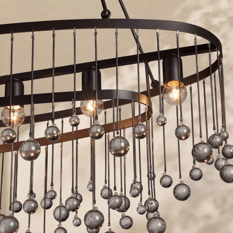 Aubrey Crystal Ball Oval Chandelier 7 Lights - Cyran Lamps
