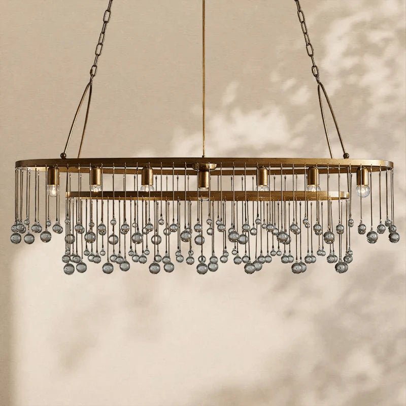 Aubrey Crystal Ball Oval Chandelier 7 Lights - Cyran Lamps