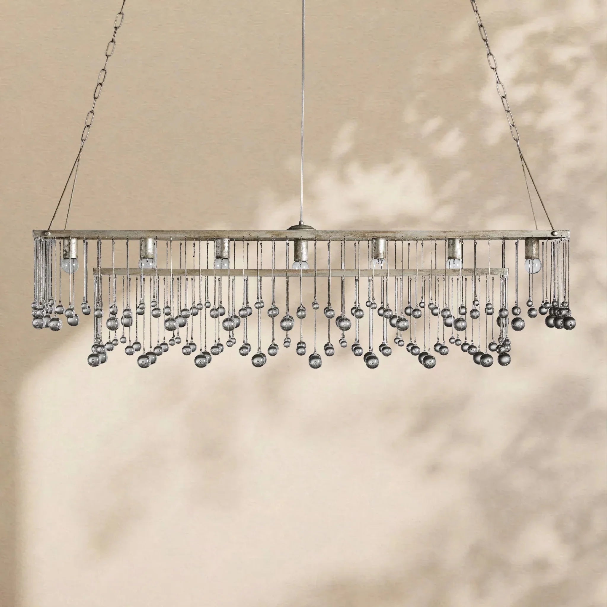 Aubrey Crystal Ball Rectangular Chandelier 47'' 60'' - Cyran Lamps