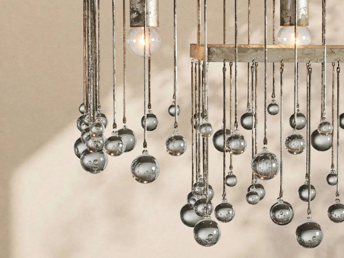 Aubrey Crystal Ball Rectangular Chandelier 47'' 60'' - Cyran Lamps