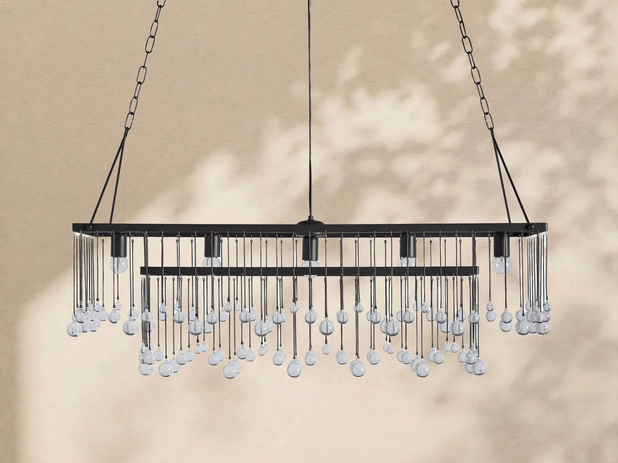 Aubrey Crystal Ball Rectangular Chandelier 47'' 60'' - Cyran Lamps