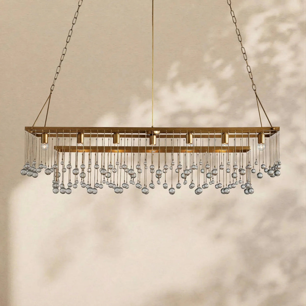 Aubrey Crystal Ball Rectangular Chandelier 47'' 60'' - Cyran Lamps