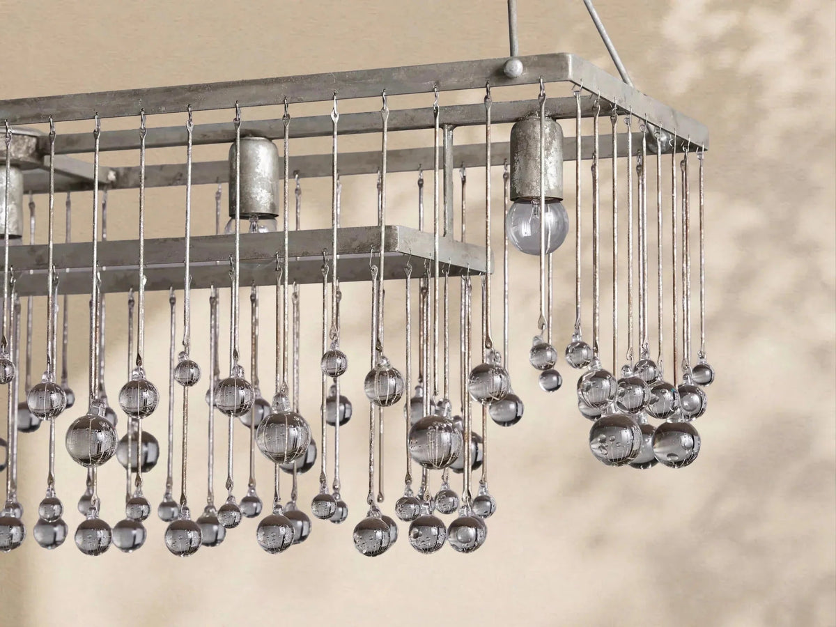 Aubrey Crystal Ball Rectangular Chandelier 47'' 60'' - Cyran Lamps
