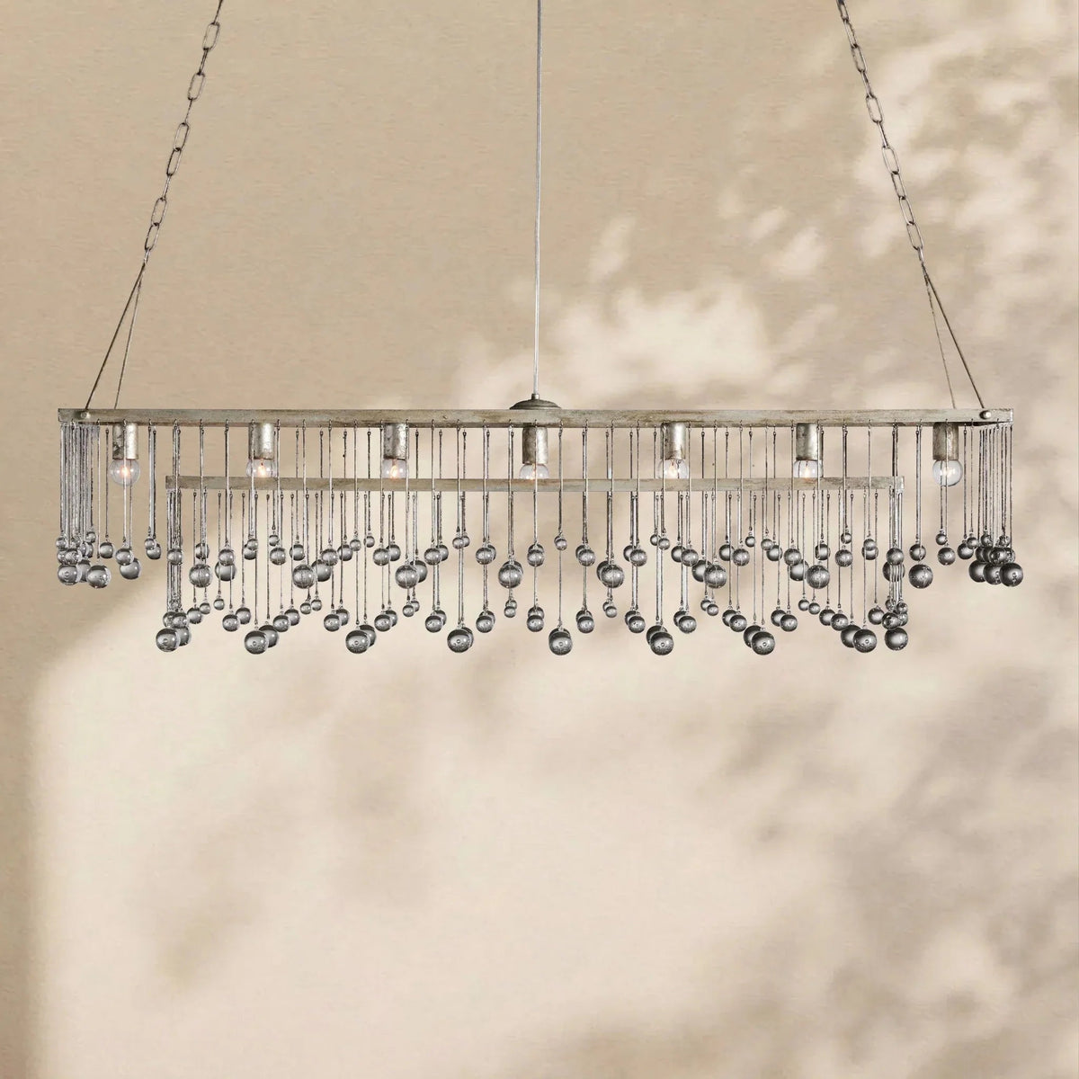 Aubrey Crystal Ball Rectangular Chandelier 47'' 60'' - Cyran Lamps