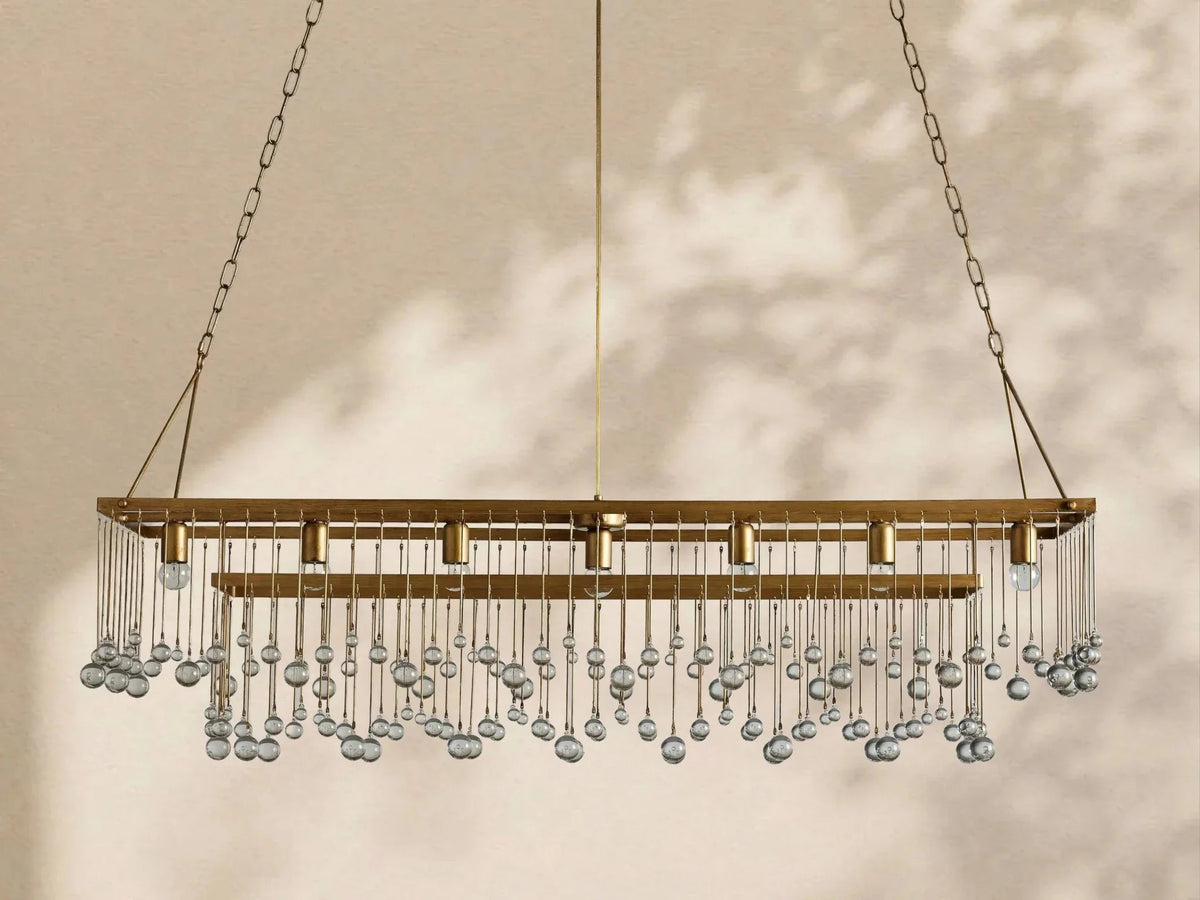Aubrey Crystal Ball Rectangular Chandelier 47'' 60'' - Cyran Lamps