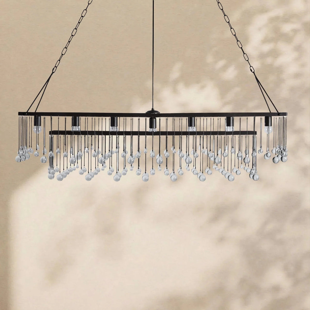 Aubrey Crystal Ball Rectangular Chandelier 47'' 60'' - Cyran Lamps
