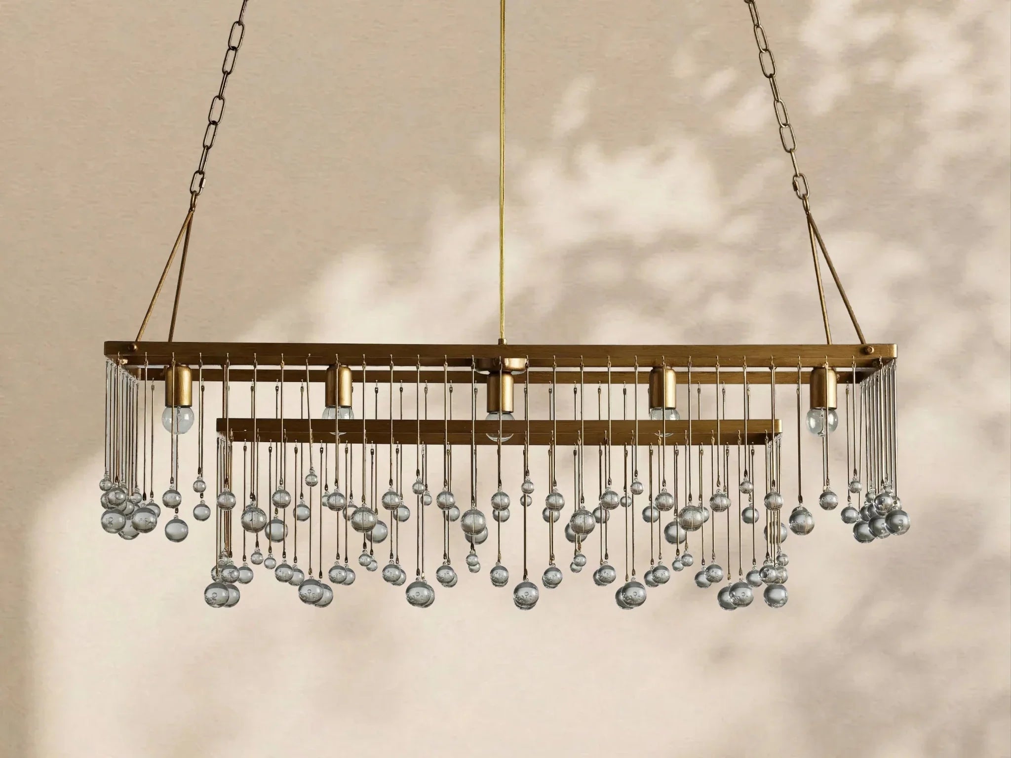 Aubrey Crystal Ball Rectangular Chandelier 47'' 60'' - Cyran Lamps