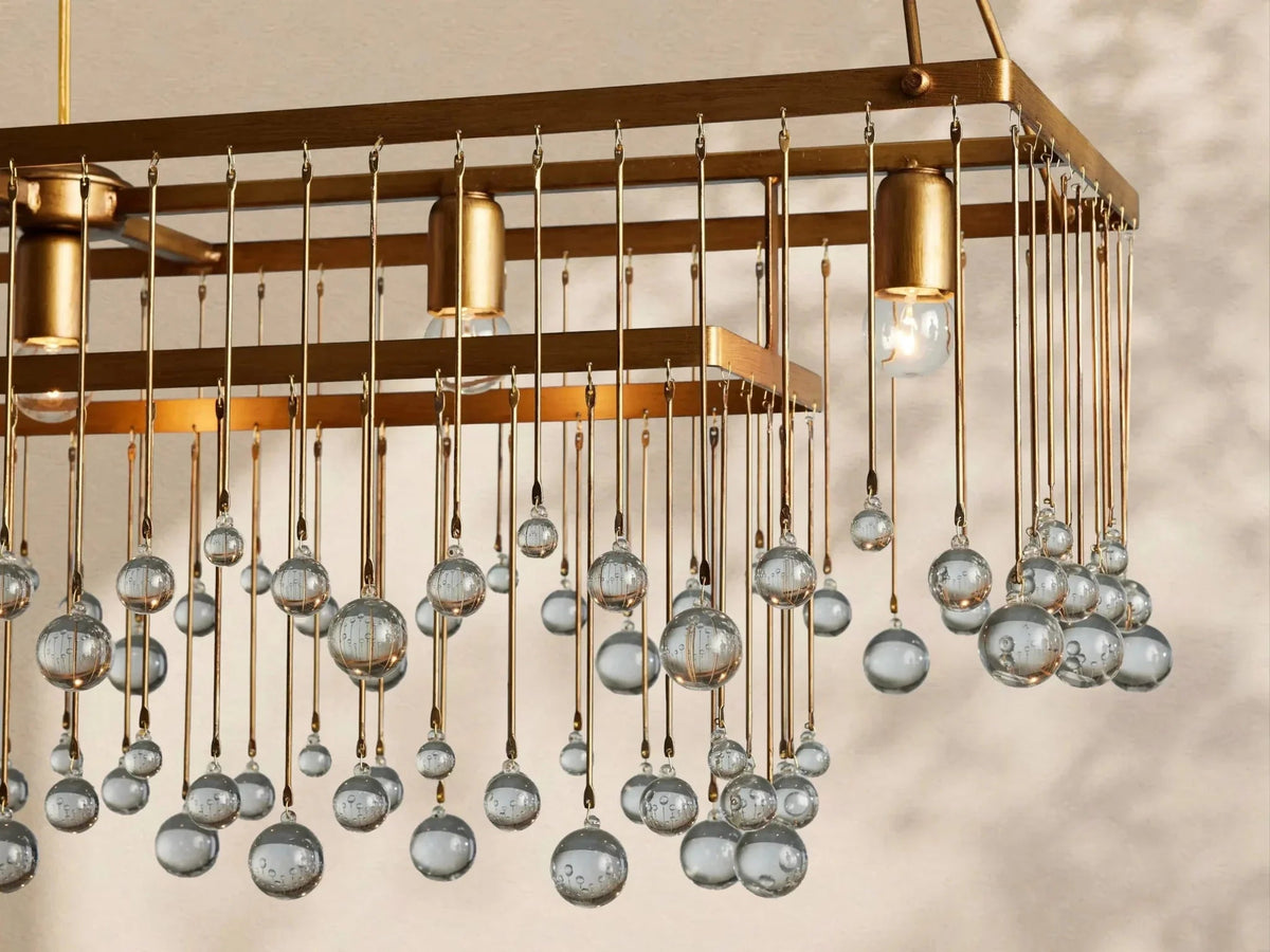 Aubrey Crystal Ball Rectangular Chandelier 47'' 60'' - Cyran Lamps