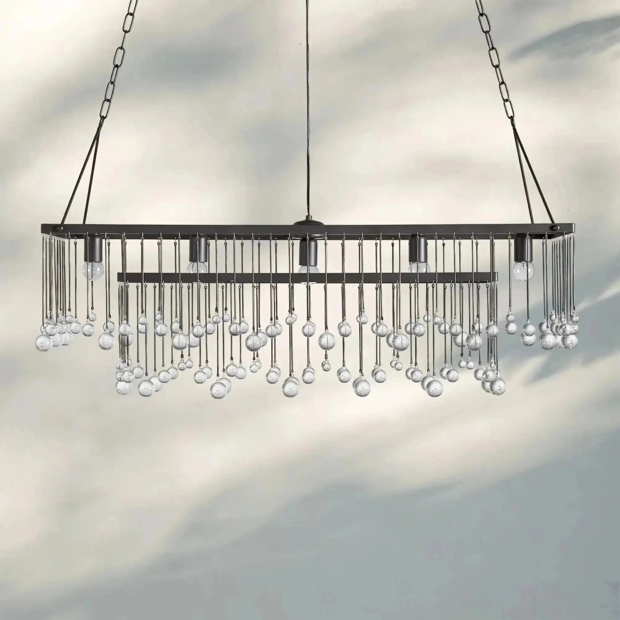 Aubrey Rectangular Chandelier 47''60'' - cyranlamps