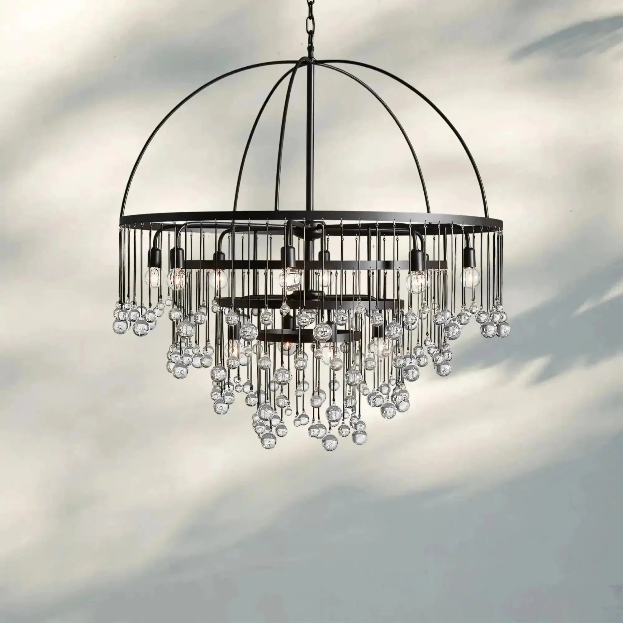 Aubrey Round Chandelier - cyranlamps