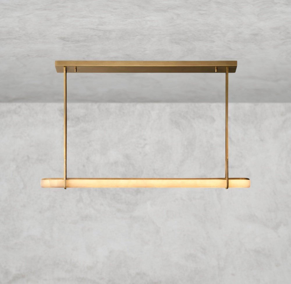 Audaben Alabaster Single Bar Linear Chandelier - Cyran Lamps