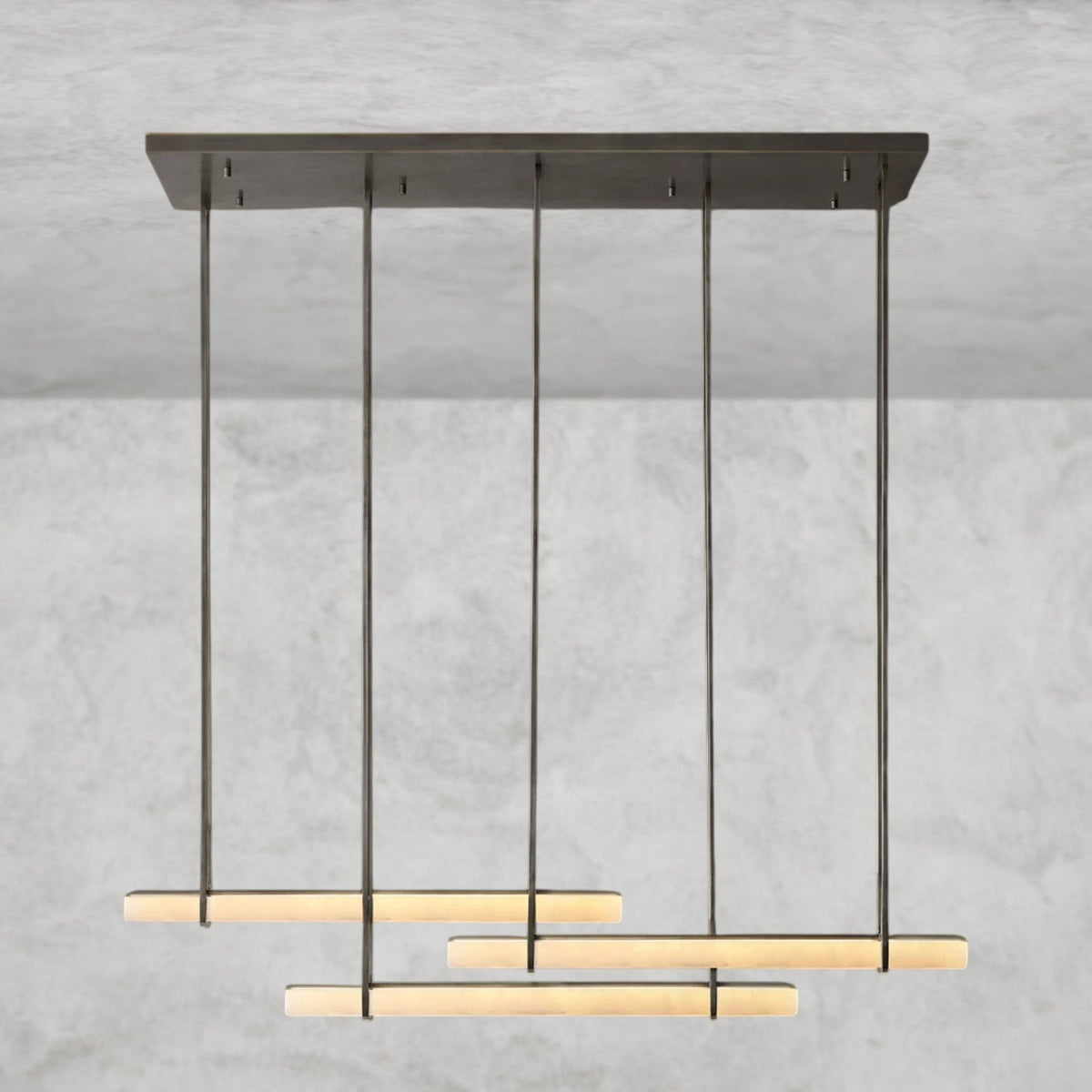 Audaben Alabaster Triple Bar Linear Chandelier - cyranlighting