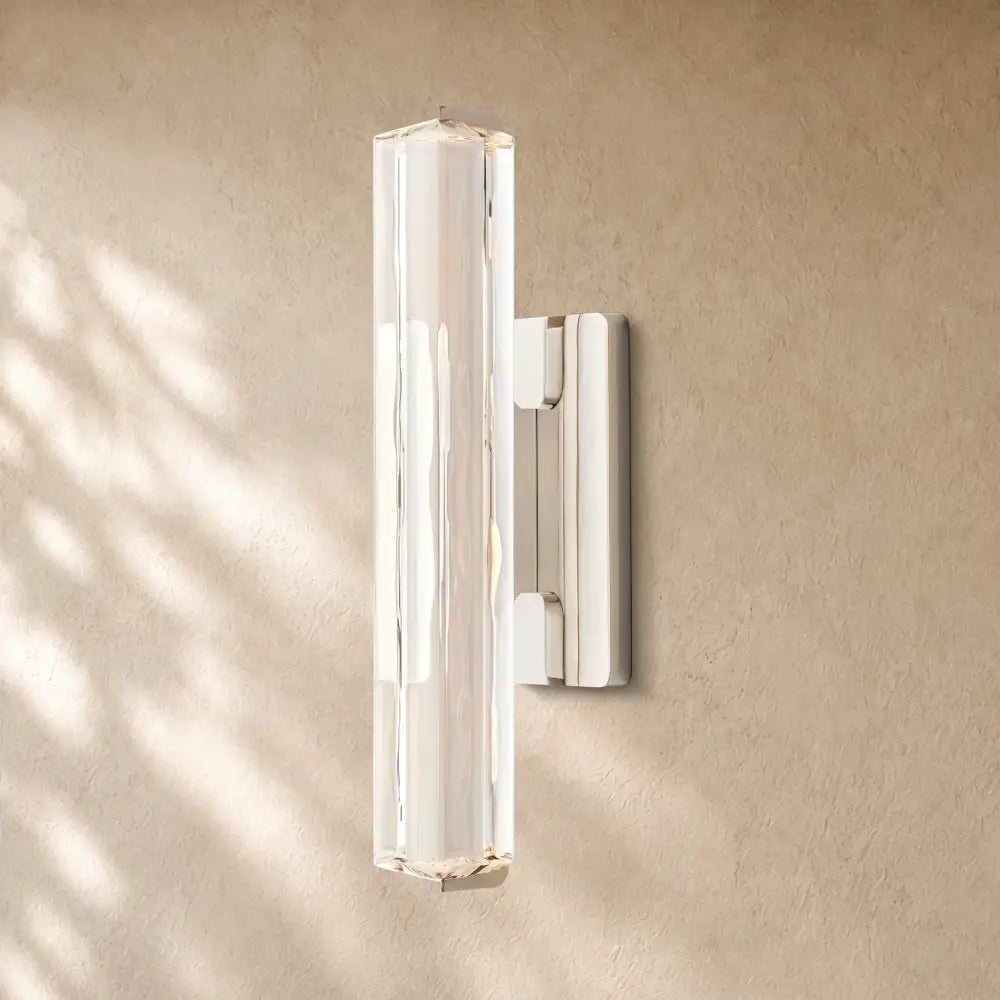 Audubom Crystal Single Sconce - 15’’ / Nickel