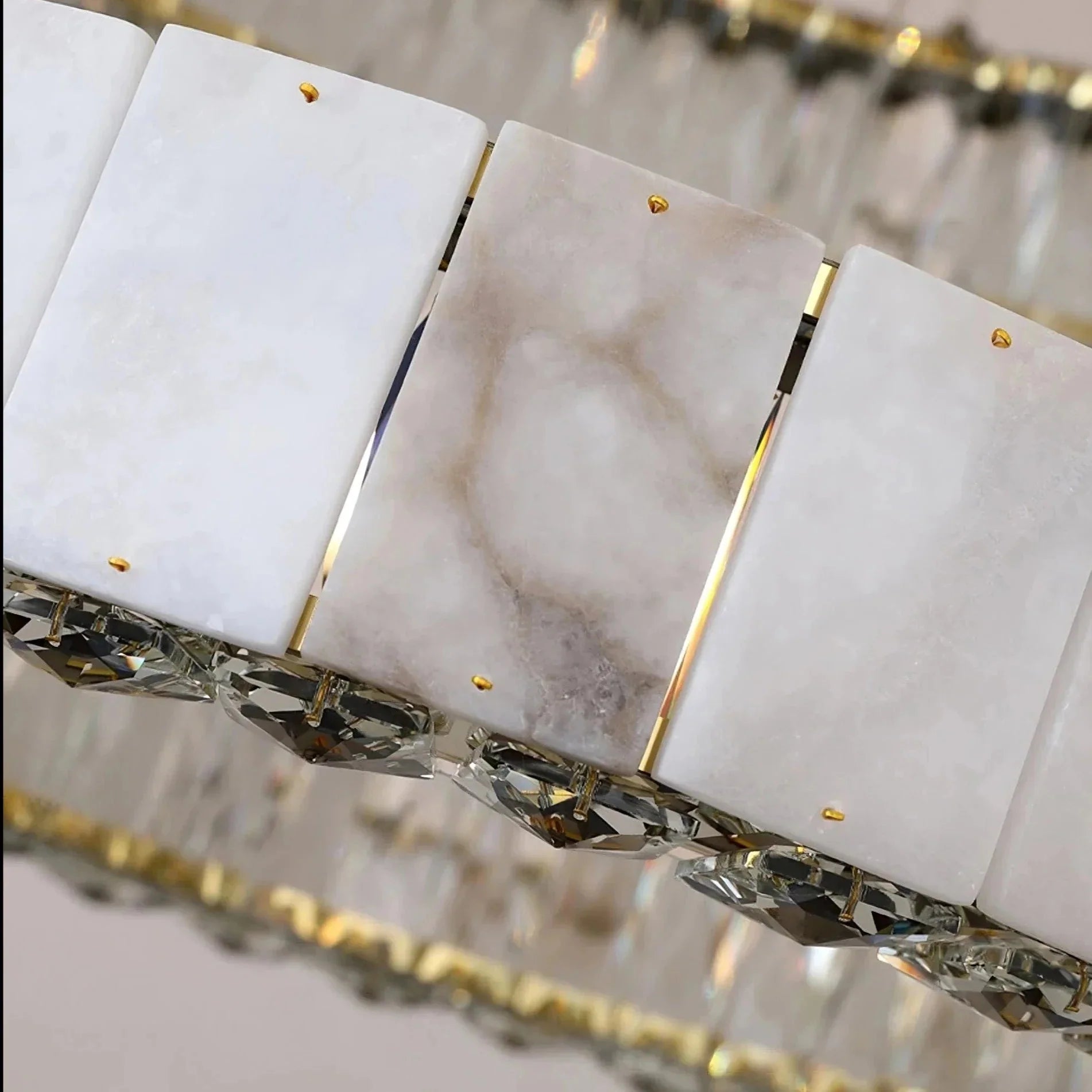 Aurelia Marble & Crystal Chandelier - cyranlamps