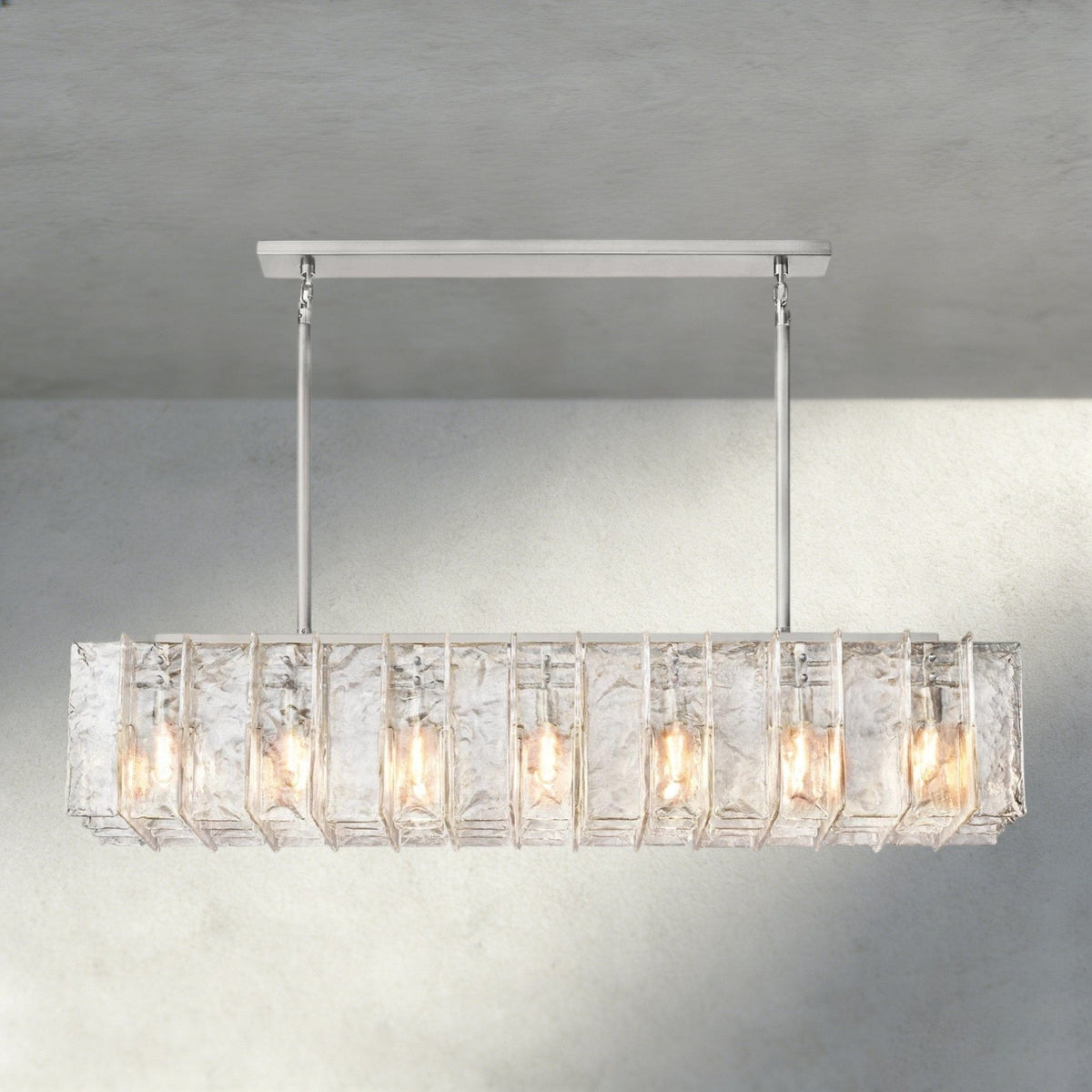 Aurelle Clear Glass Linear Chandelier - Cyran Lamps