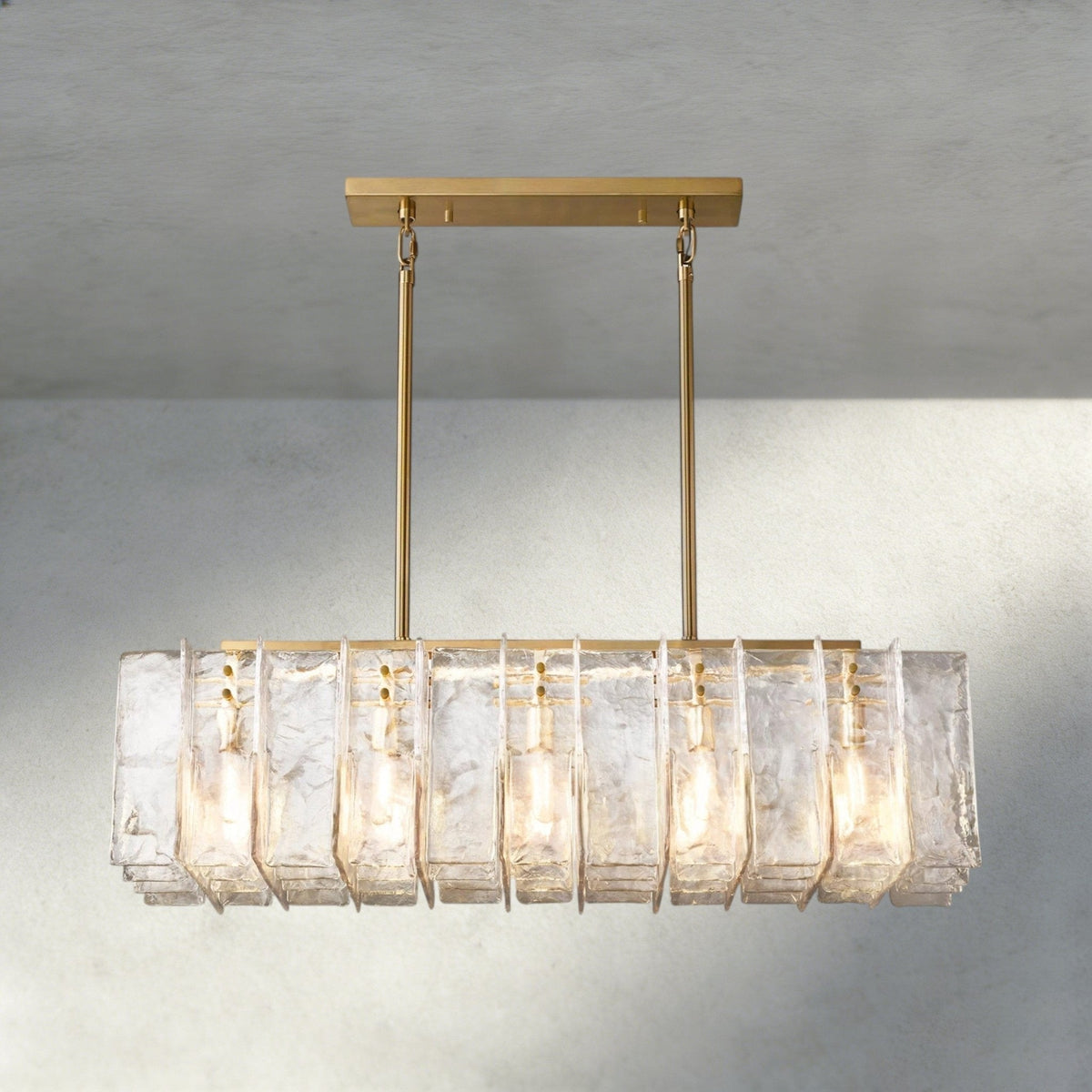 Aurelle Clear Glass Linear Chandelier - Cyran Lamps