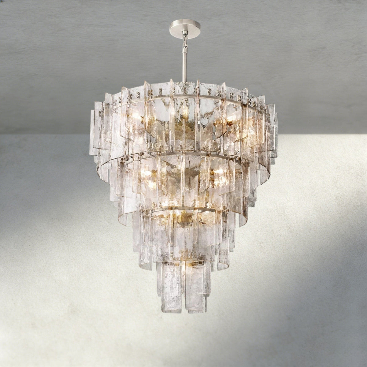Aurelle Clear Glass Tiered Round Chandelier - Cyran Lamps