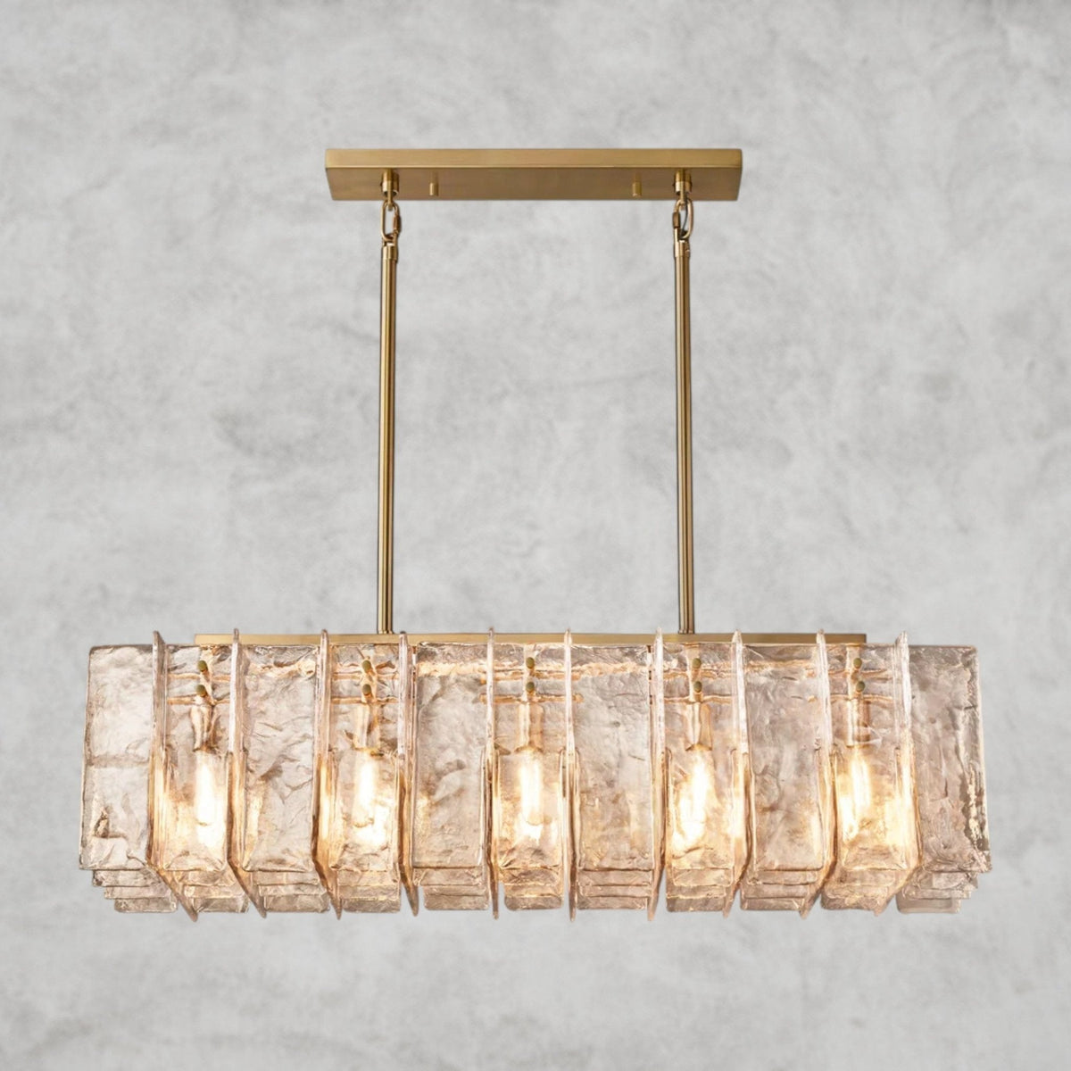 Aurelle Smoke Glass Linear Chandelier - Cyran Lamps