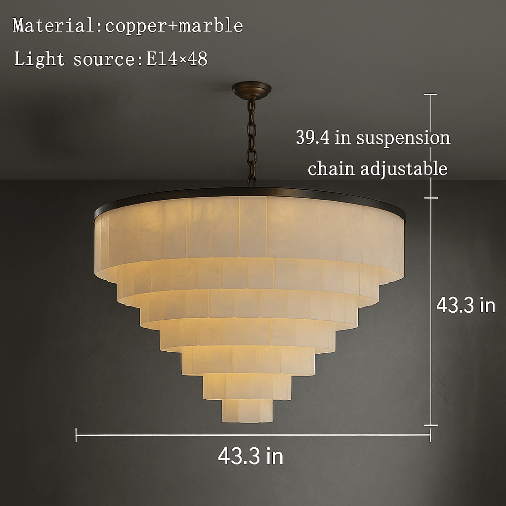 Aurora Marble Tiered Chandelier - cyranlamps