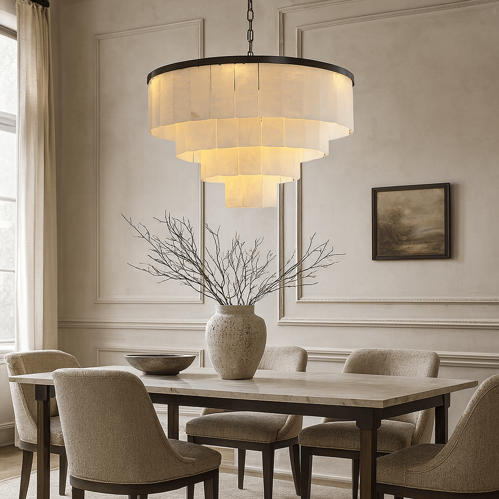 Aurora Marble Tiered Chandelier - cyranlamps
