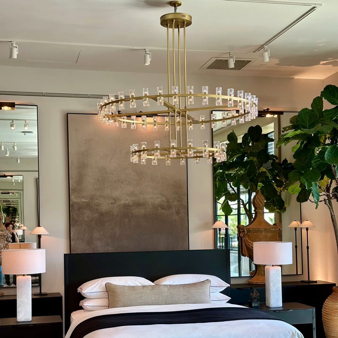 Avecho LED Round Two - Tier Chandelier 60" - cyranlighting