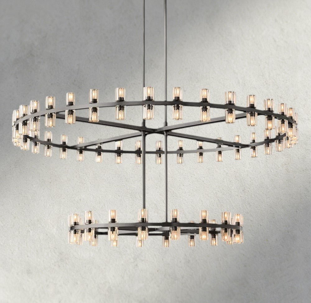 Avecho LED Round Two - Tier Chandelier 60" - cyranlighting