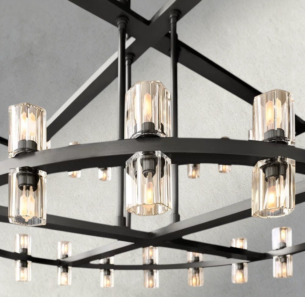 Avecho LED Round Two - Tier Chandelier 60" - cyranlighting
