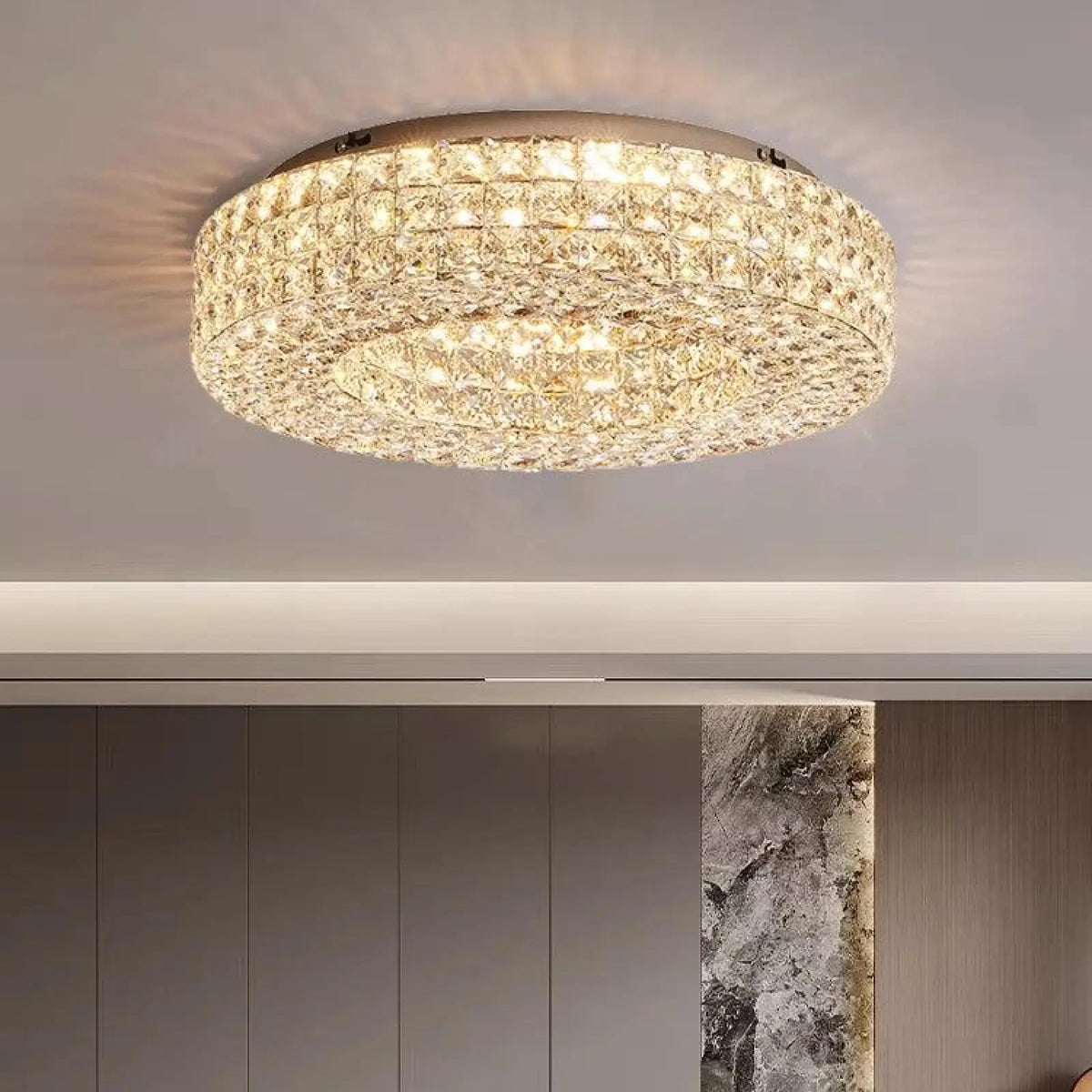 Bacci Crystal Flush Mount - cyranlighting