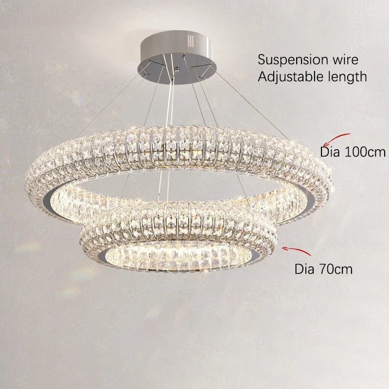 Bacci Crystal Modern Chandelier - cyranlamps