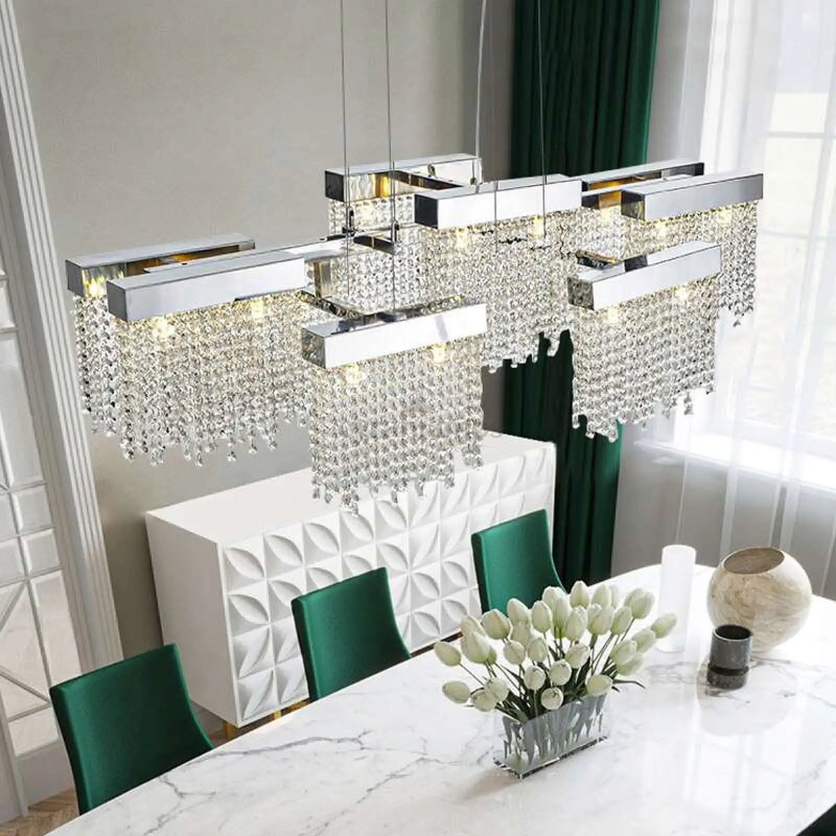 Barton Crystal Dining Room Chandelier - cyranlighting