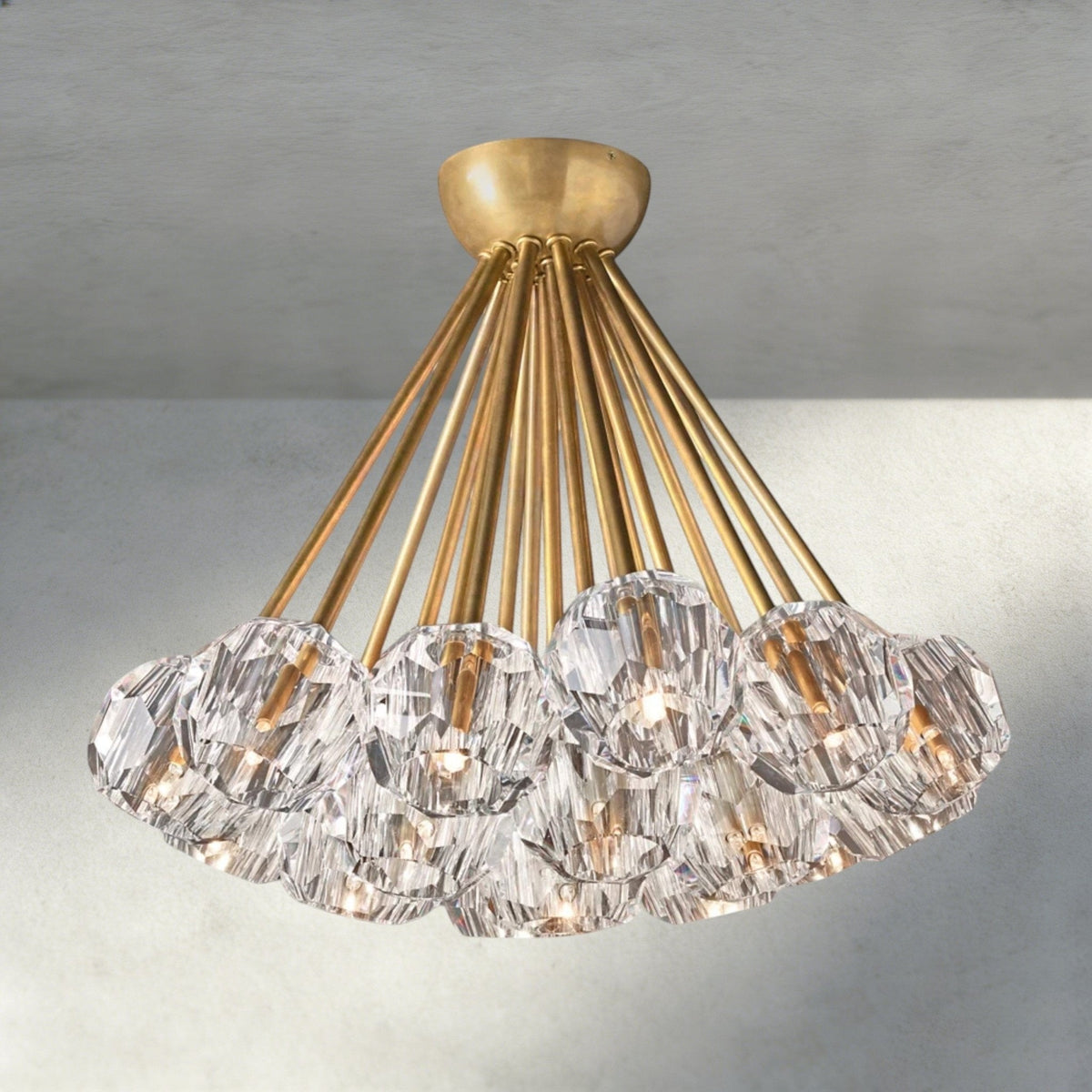 Beula De Clear/ Smoke Cristal Flushmount 24" - cyranlighting