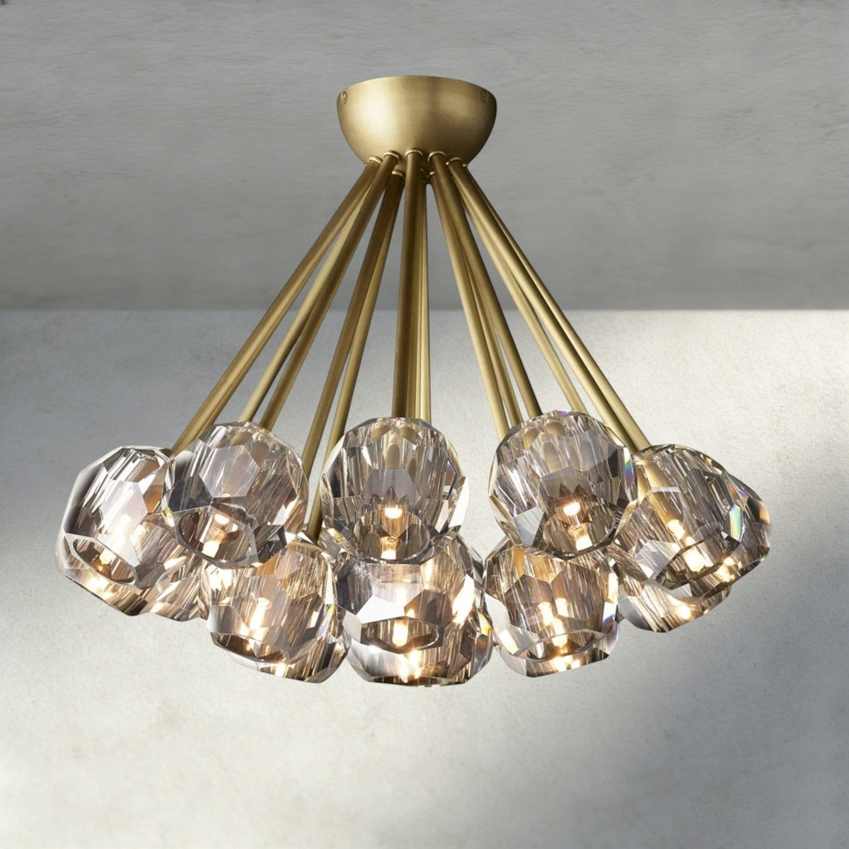 Beula De Clear/ Smoke Cristal Flushmount 24" - cyranlighting