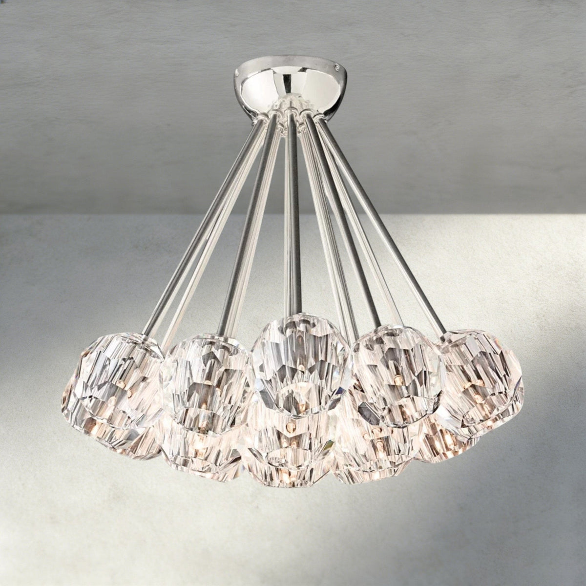 Beula De Clear/ Smoke Cristal Flushmount 24" - cyranlighting