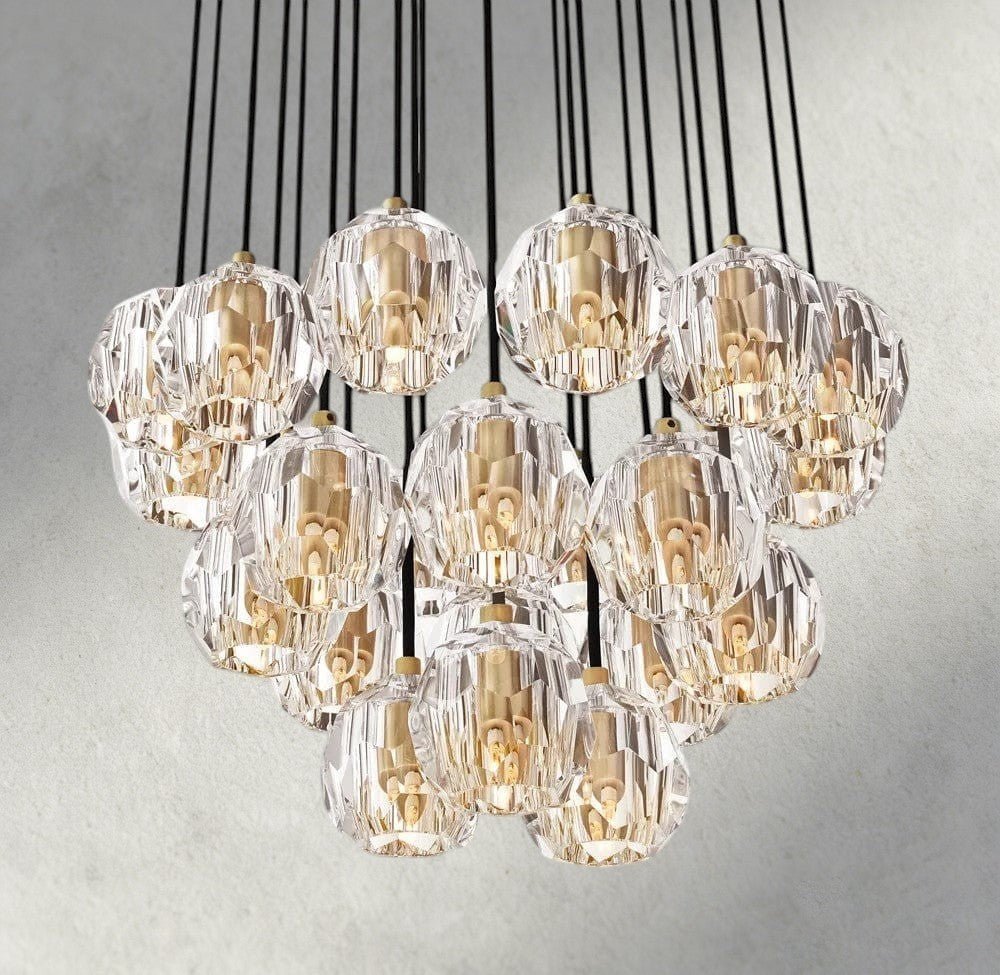 Beula De Cristal Clear/ Smoke Glass Round Cluster Chandelier 14", 19", 24", 30", 40" - cyranlighting