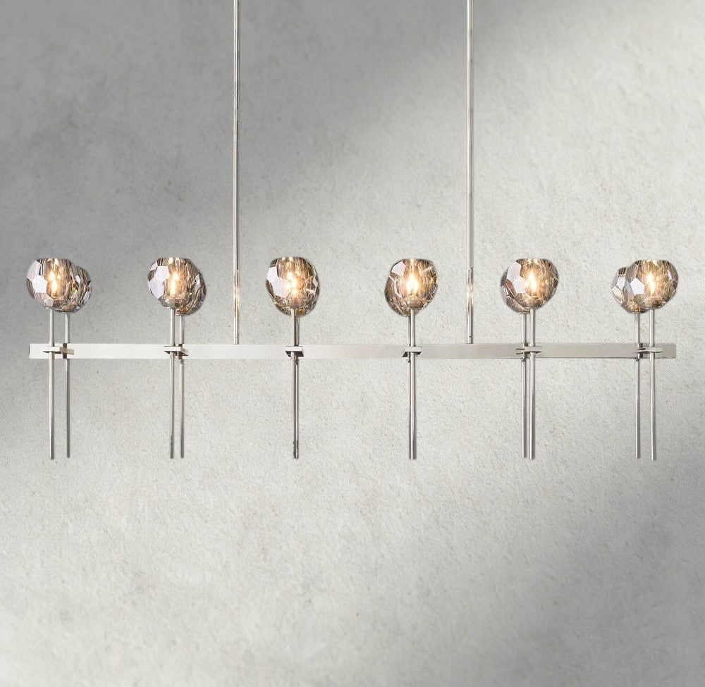 Beula De Cristal Double Linear Chandelier 60" - cyranlighting